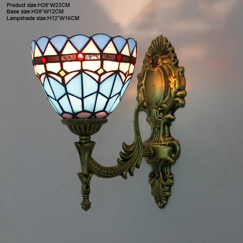 Prism Flight Stained Glass Butterfly Pyramid Wall Lamp - Image 2