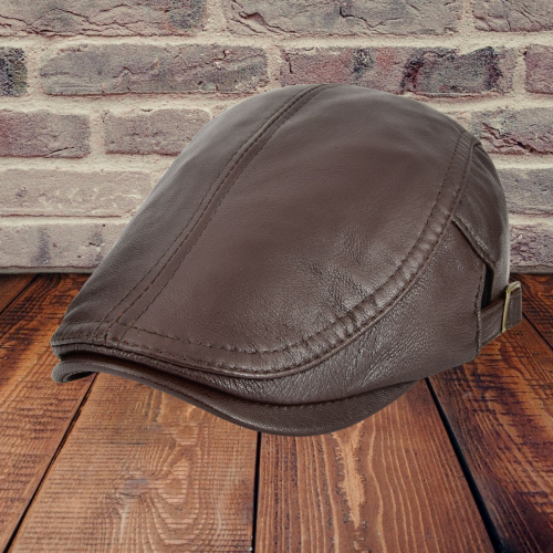 Timeless Newsboy Retro Leather Flat Cap - Image 0
