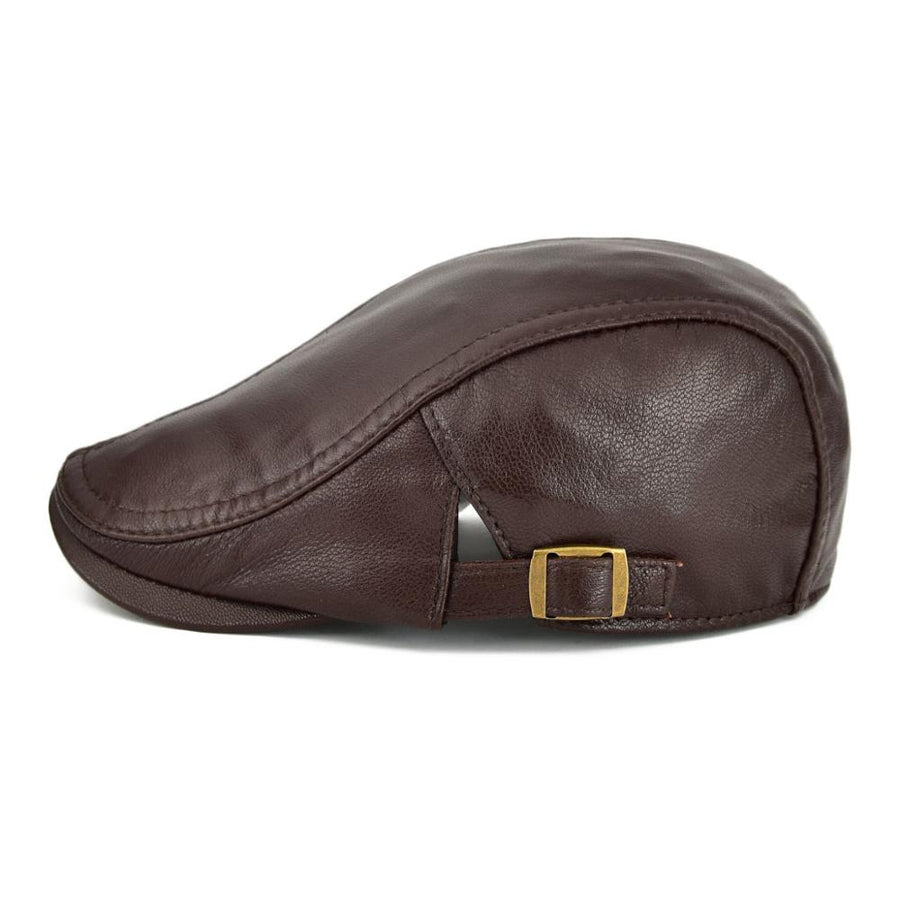 Timeless Newsboy Retro Leather Flat Cap - Image 5