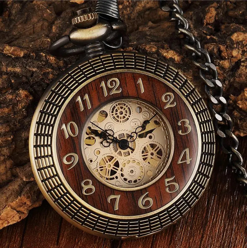 Retro Europe Rhythm Wood Pocket Watch - Image 9