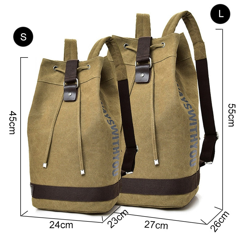 Nomad Friendly Canvas Bucket Bag Backpack