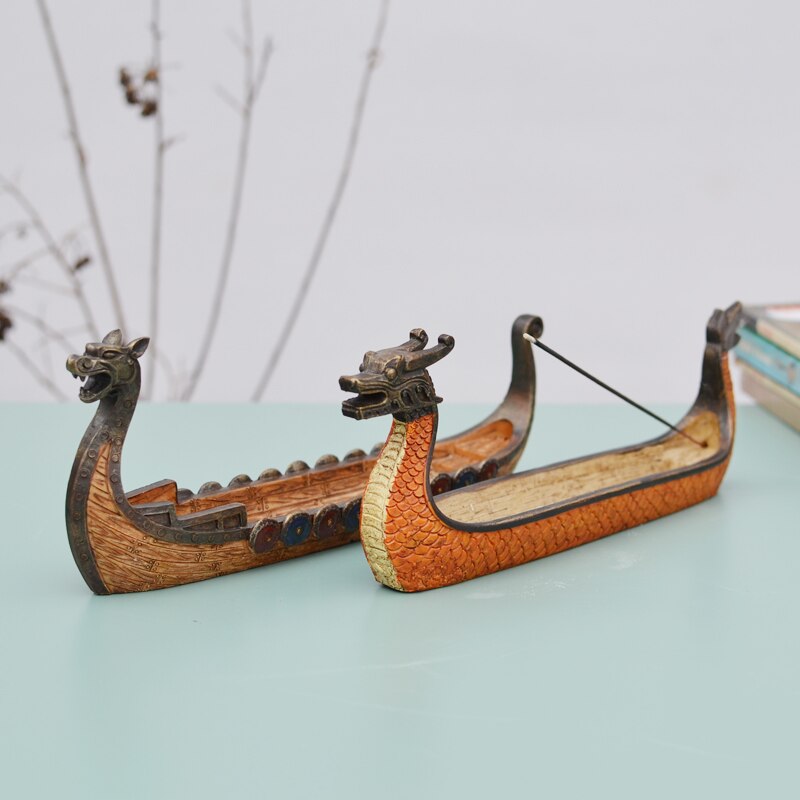 Retro Dragon Boat Incense Burner - Image 0
