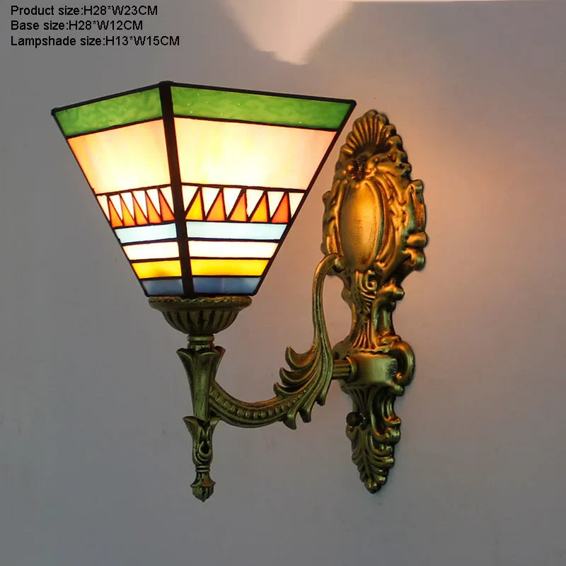 Prism Flight Stained Glass Butterfly Pyramid Wall Lamp - Image 11