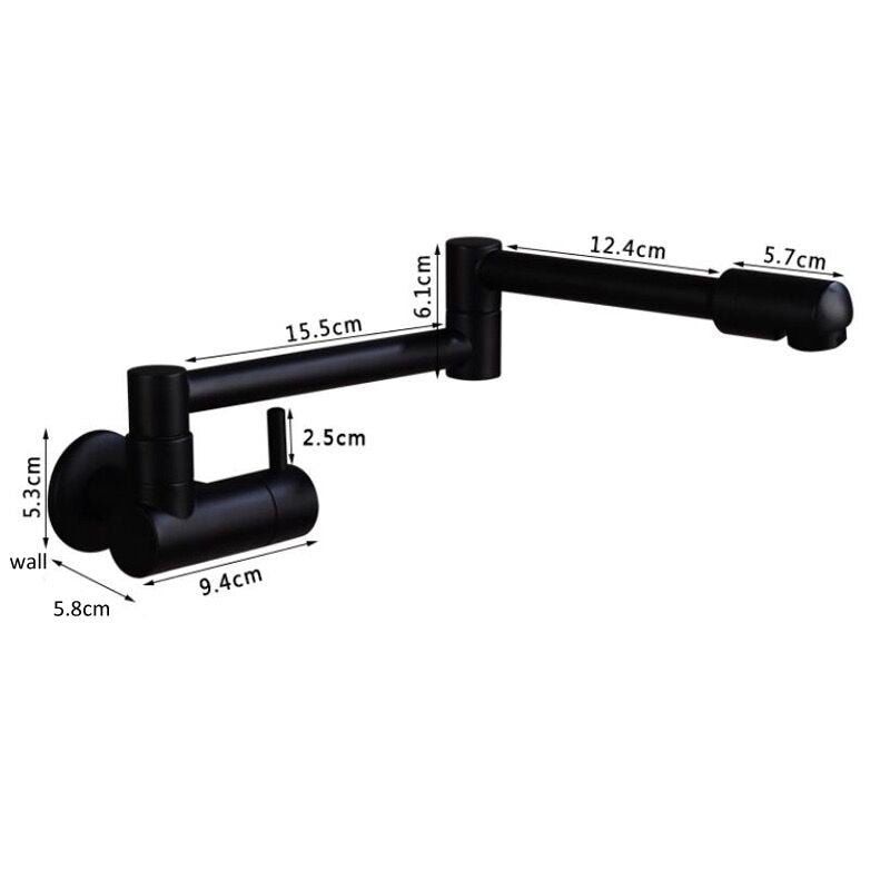 Wall-Mounted Folding Chrome Pot Filler Faucet - Image 11