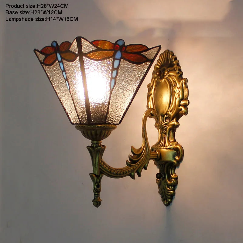 Prism Flight Stained Glass Butterfly Pyramid Wall Lamp - Image 10