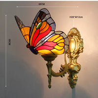 Prism Flight Stained Glass Butterfly Pyramid Wall Lamp - Image 7