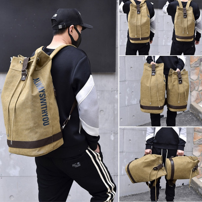 Nomad Friendly Canvas Bucket Bag Backpack - Image 3