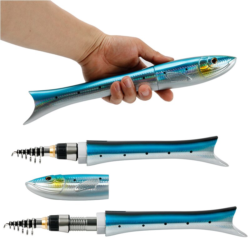 collapsal fishing.rod Mini Fish Shaped Collapsible Fishing Rod Pole · Mavigadget