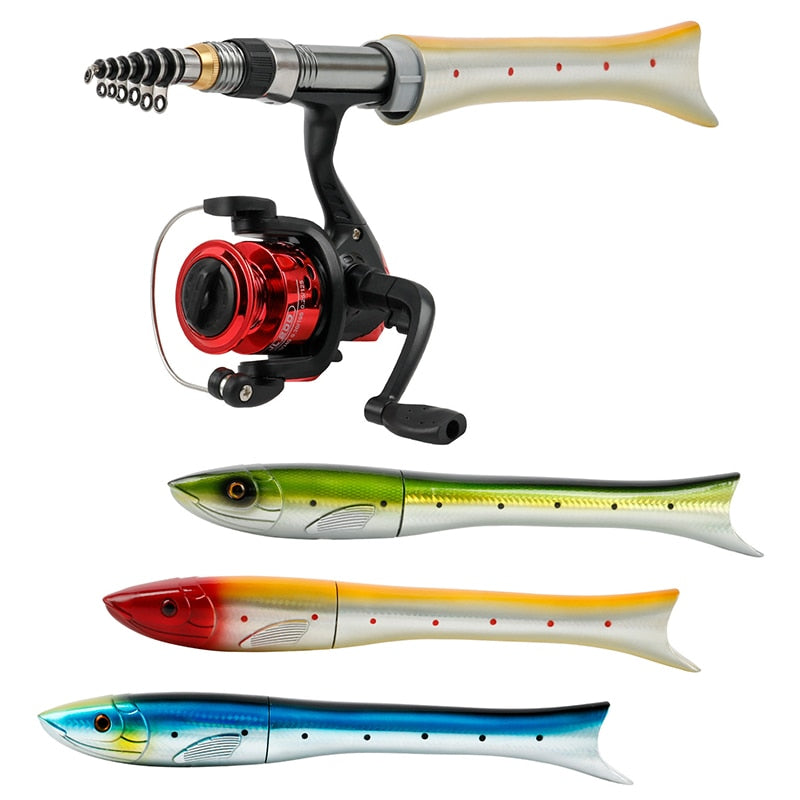 collapasable fishing pole Gonex Telescopic Rod and Reel Combo One of the most innovative fishing products of all time Collapsible Fishing Pole Pen -