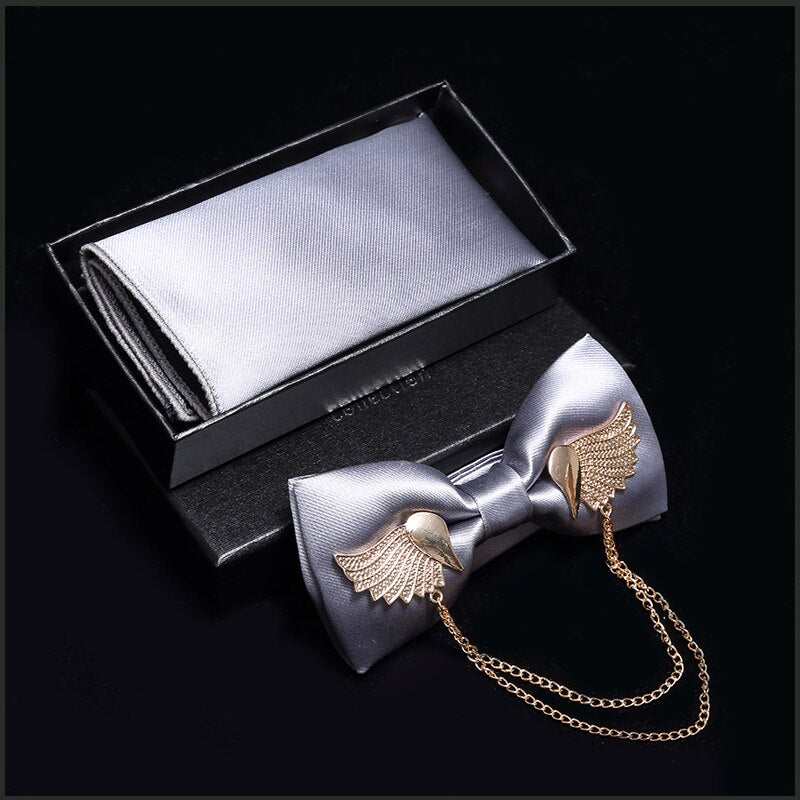 Gentlemen's Metal Bow Tie Gift Set