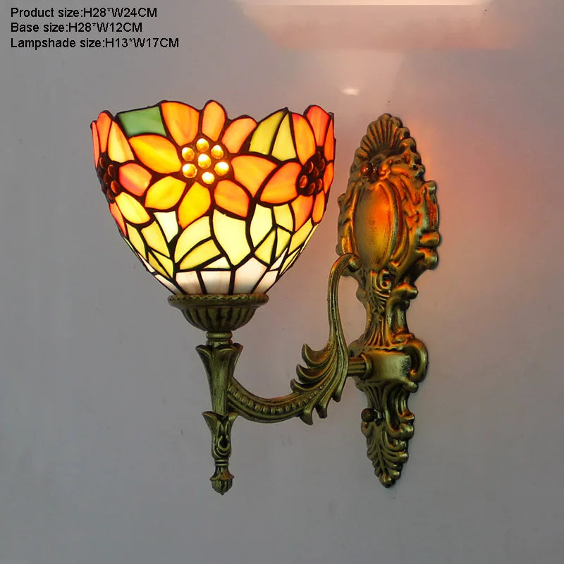Prism Flight Stained Glass Butterfly Pyramid Wall Lamp - Image 9