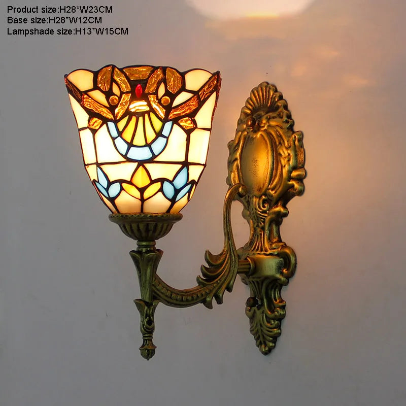 Prism Flight Stained Glass Butterfly Pyramid Wall Lamp - Image 14