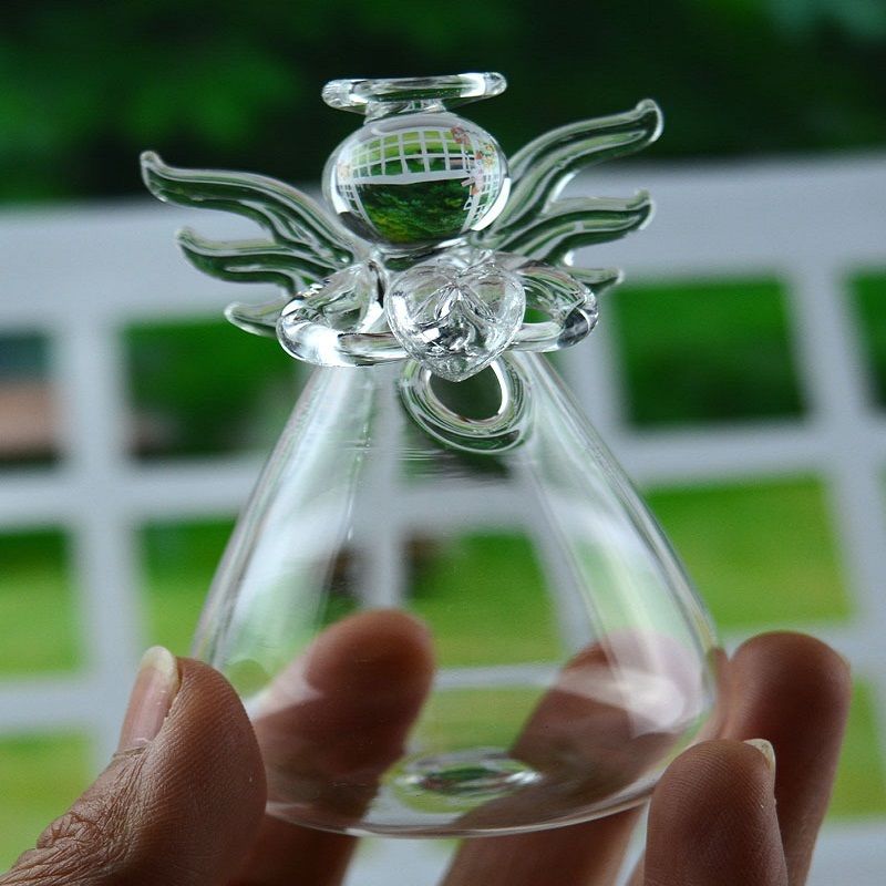 Angel Time Transparent Glass Vase - Image 2