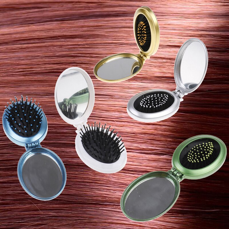 Pocket Beauty Mini Travel Hair Brush Mirror - Image 0