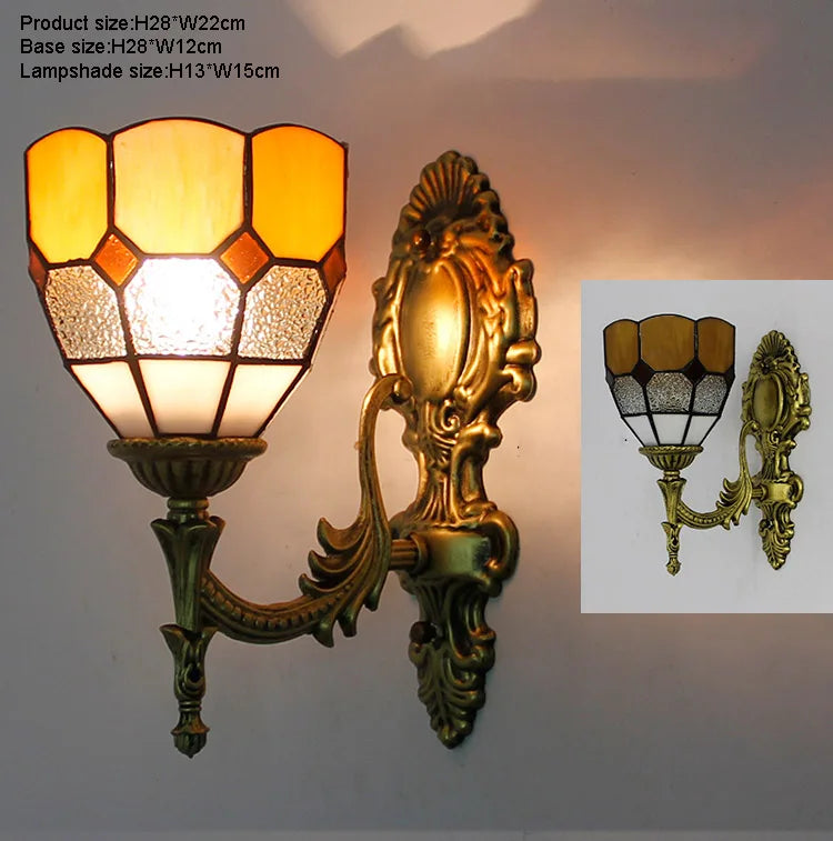Prism Flight Stained Glass Butterfly Pyramid Wall Lamp - Image 12