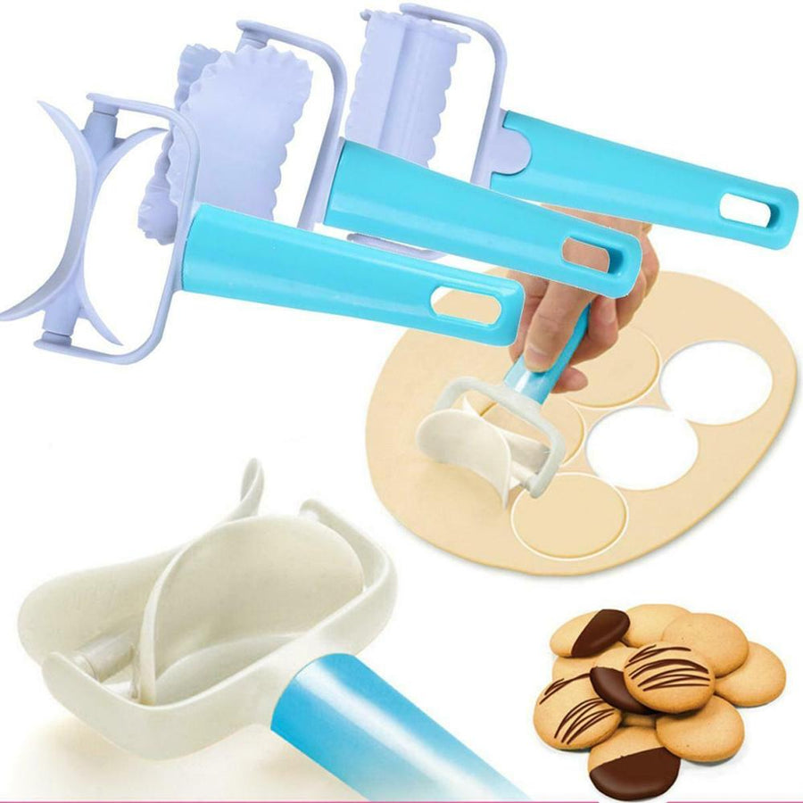 3Pcs Cake Decorating Dough Cutter Roller - Image 4