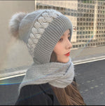 2in1 Wool Winter Scarf Hat