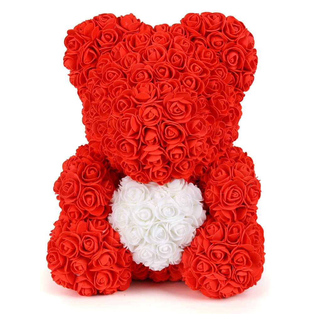 Artificial Rose Flowers Teddy Bear