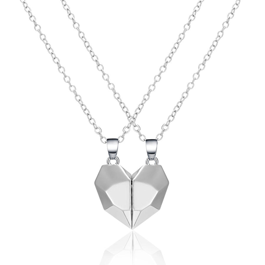 Magnetic Abstract Heart Couple's Necklace - Image 14
