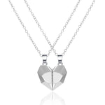 Magnetic Abstract Heart Couple's Necklace