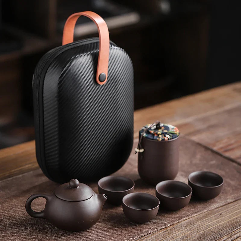 Ceramic Gaiwan Portable Kung Fu Tea Gift Set - Image 5
