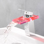 LED Brass Waterfall Modern Faucet