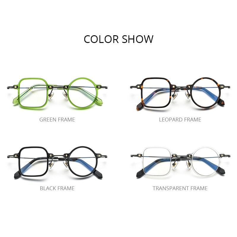 Irregular Shape Geeky Titanium Eyeglasses