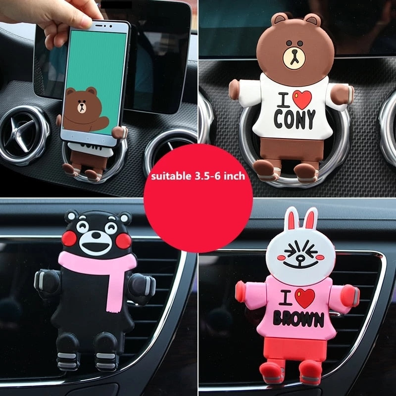 Animal Hug Car Vent Phone Holder