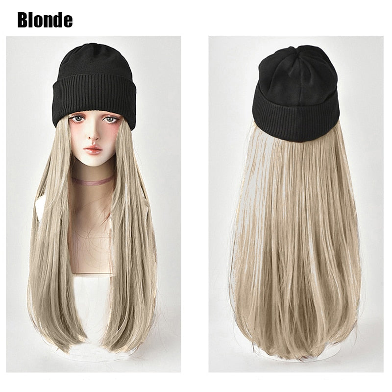 Knitted Long Hair Wig Beanie - Image 14