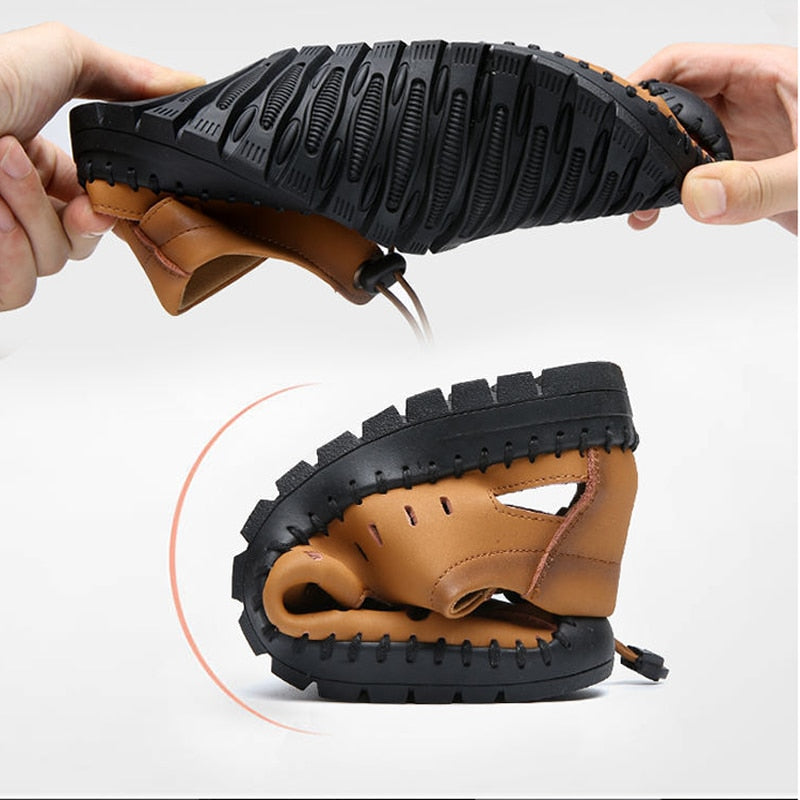 Casual Beach Flexible Leather Sandal - Image 7