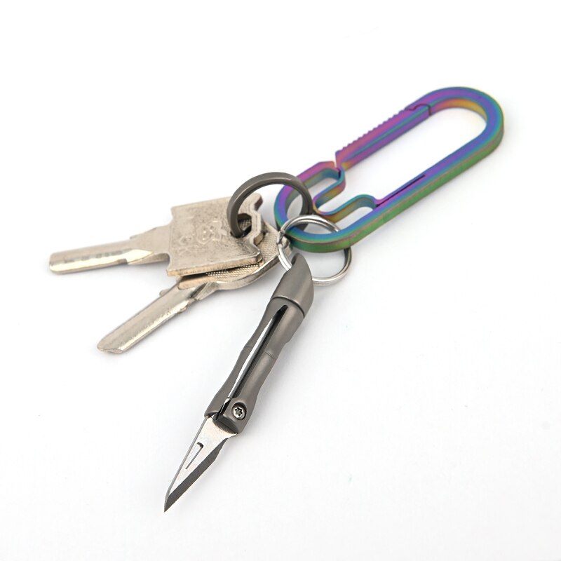 Titanium Alloy Bamboo Mini Keychain Knife