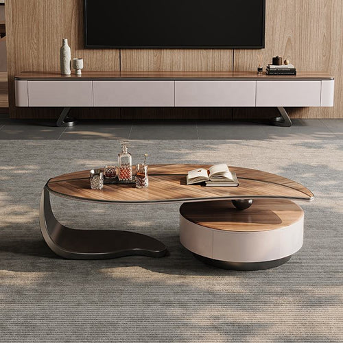 Nordic Leaf Wooden Elegant Coffee Table - Image 0