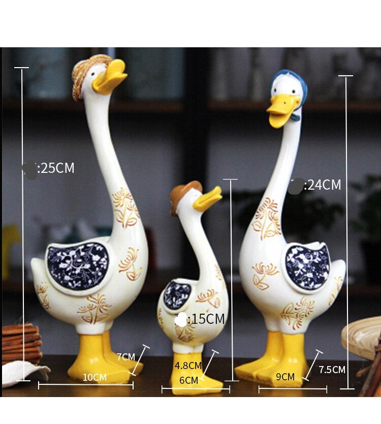 3Pcs Resin American Style Duck Table Decor - Image 5