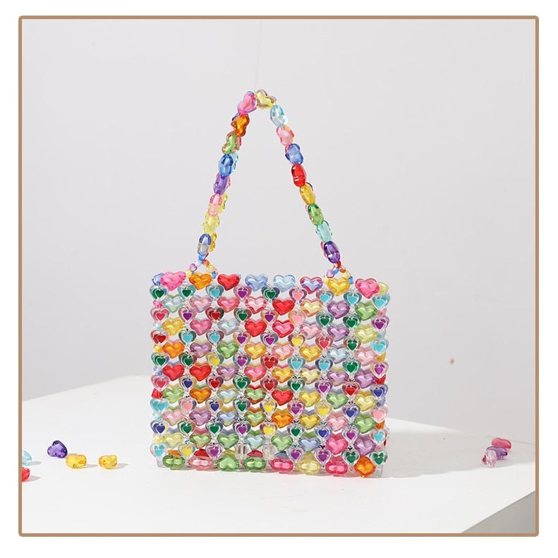 Love Beaded Hearts Colorful Mini Handbags - Image 7