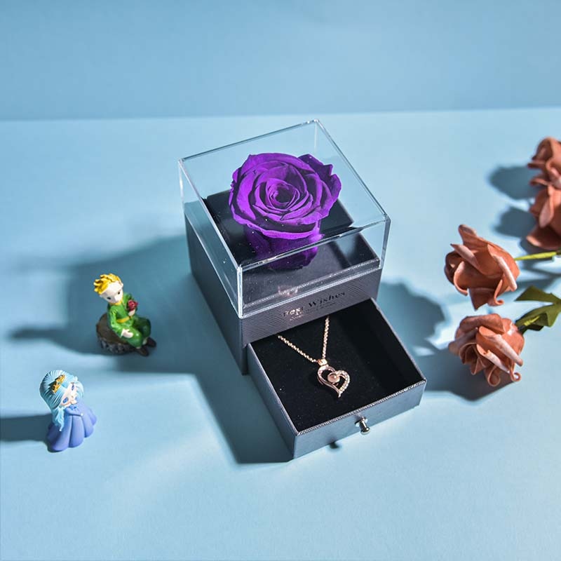 Natural Eternal Rose Necklace Jewelry Box - Image 7