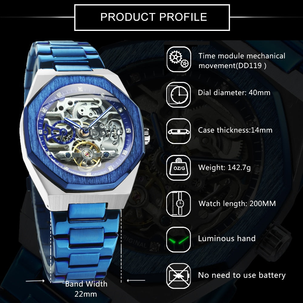 Royale Skeleton Mechanical Men Watch