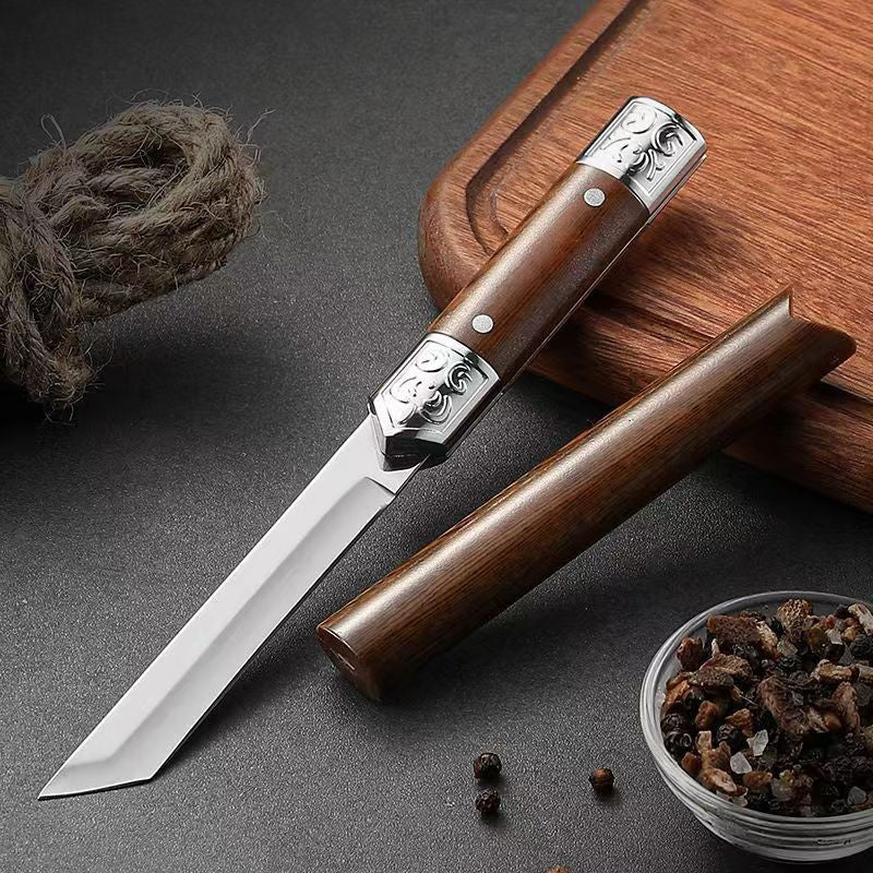 Handcrafted Japanese-Style Wooden Handle Utility Knife - Image 5
