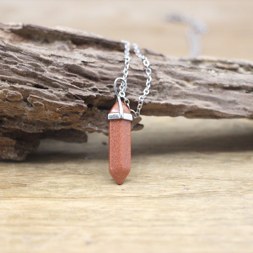 Hexagon Natural Stone Chakra Necklace - Image 9