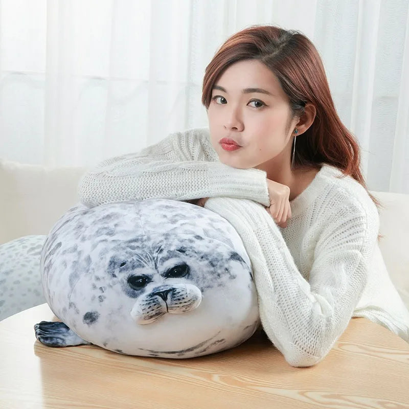 Chubby Seal Round Plush Pillow - Image 2