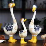 3Pcs Resin American Style Duck Table Decor