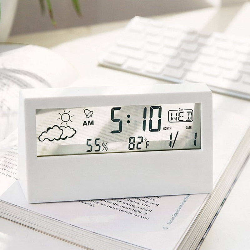 Transparent Crystal Vision Multifunctional Desktop Clock