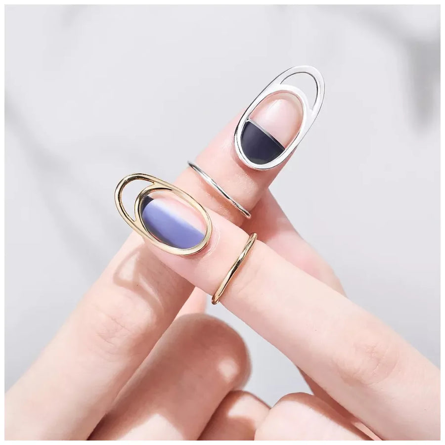 Elegant Fingertip Chic Gothic Slim Metal Nail Rings - Image 3