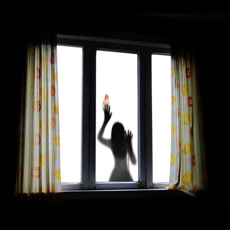 Scary Ghost Halloween Window Sticker - Image 1