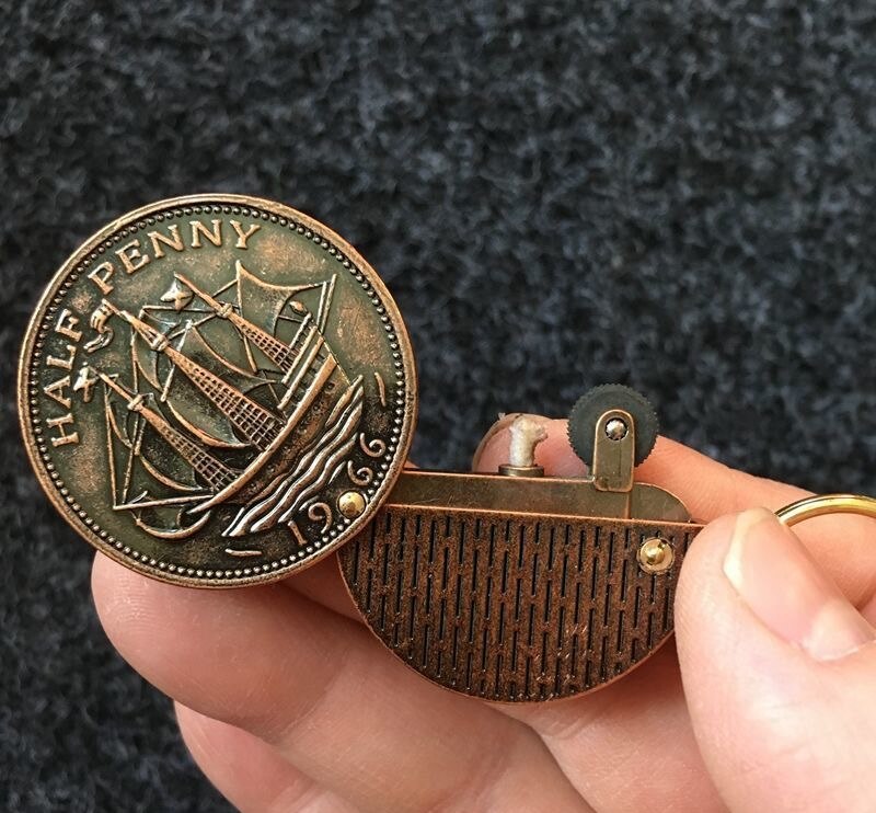 Coin Keychain Flame Kerosene Lighter - Image 2