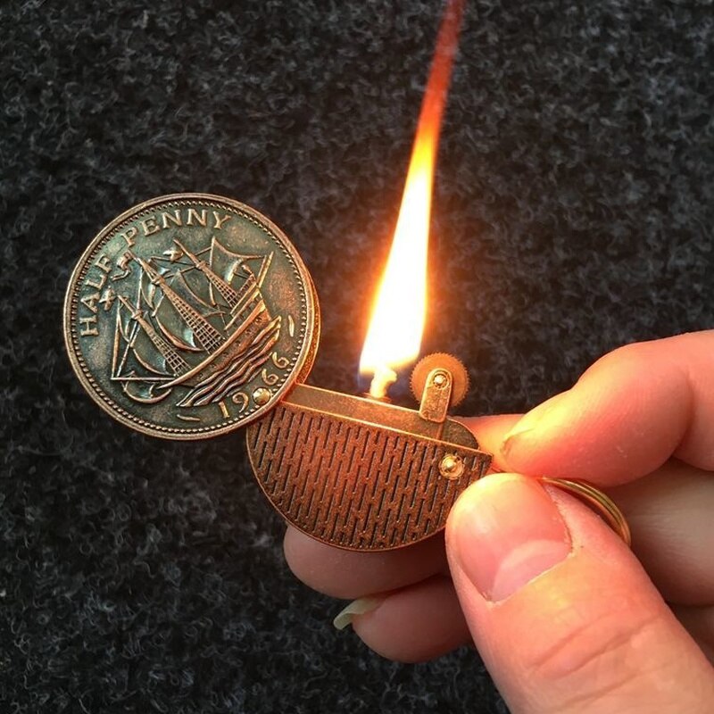 Coin Keychain Flame Kerosene Lighter - Image 5