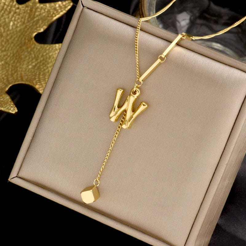 Charming Initials Letter Necklace - Image 11