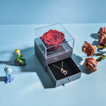 Natural Eternal Rose Necklace Jewelry Box