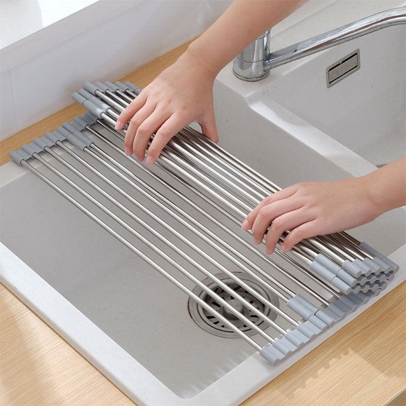 Foldable Stainless Steel Dish Drying Rack - Image 4