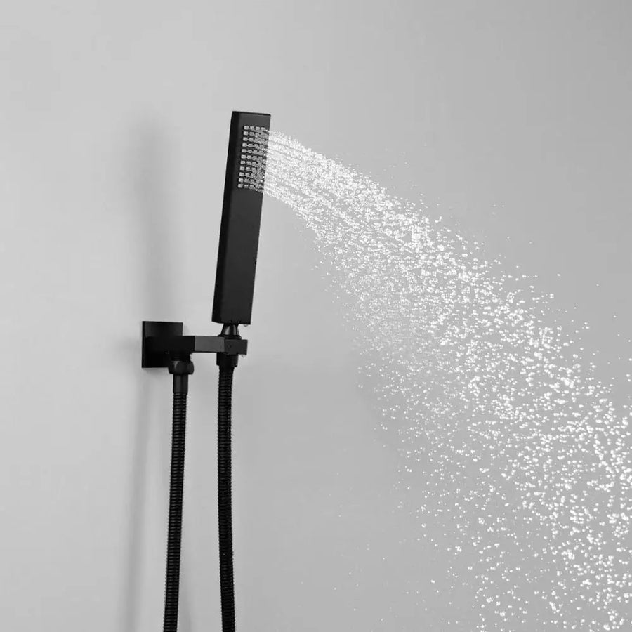 Matte Black Modern LED Modern Rainfall Shower Set - Image 3