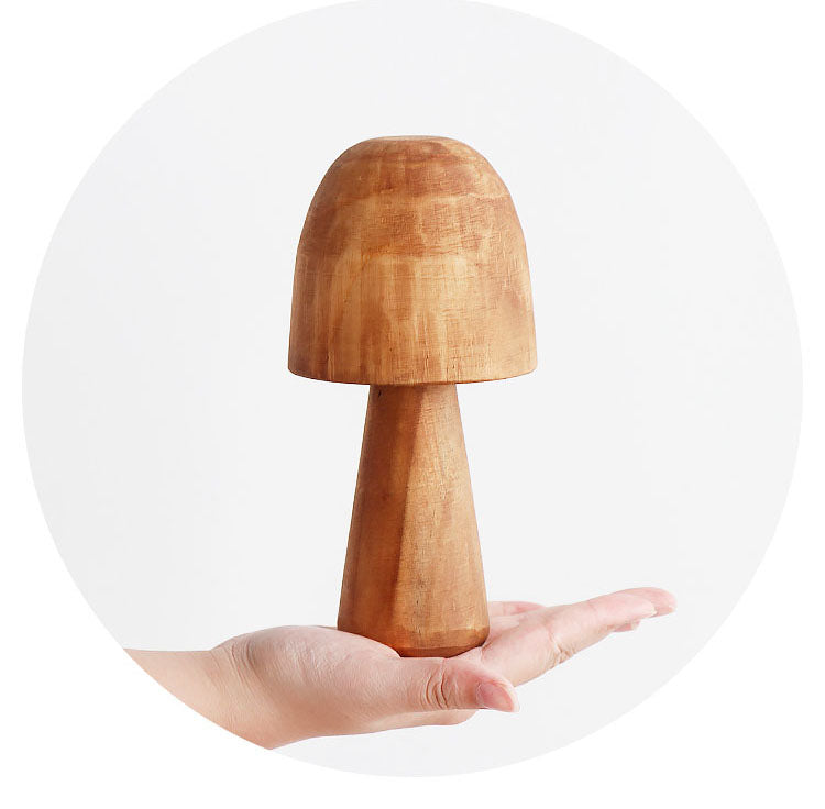 Mushroom Solid Wood Sculpture Home Decor - Image 6